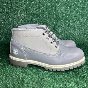 Timberland 6" Premium Boots‎ Grey Leather Hiking Shoes Mens Size 13